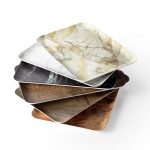 Swan Melamine Double-Sided Matte Wood Grain 14-Inch Tray Rectangular Commercial Flat Plate