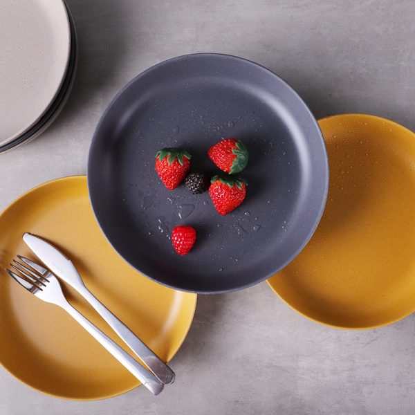 Swan Bamboo Fiber Plates - Nordic Style Round Dish Plates, Home Dining Bamboo Powder Trays Grill Plates