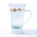 M-614 (5) Swan Hong Kong - style Tea Restaurant Plastic PC Cups with Handles, featuring a fresh and delicate texture, suitable for commercial use, for desserts and juices.