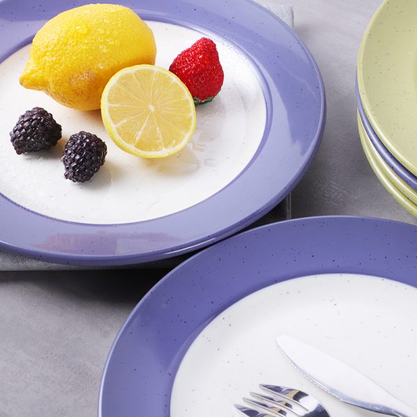 Swan创意简约现代蓝色绿色密胺料理23cm餐盘寿司盘摆盘西餐料理盘子