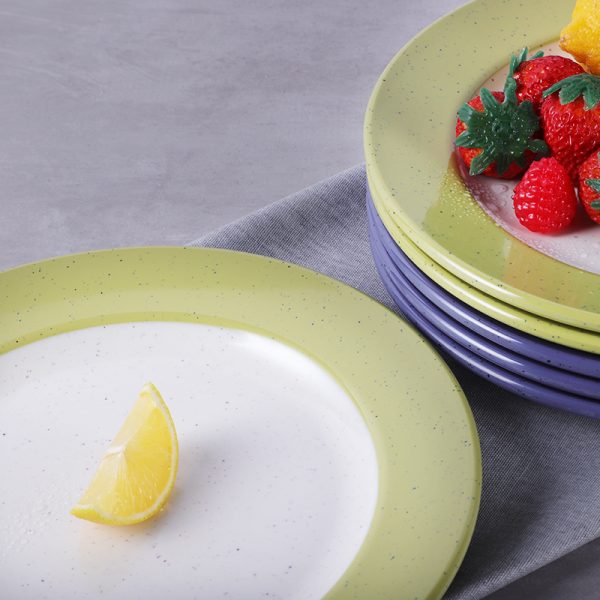 Swan创意简约现代蓝色绿色密胺料理23cm餐盘寿司盘摆盘西餐料理盘子