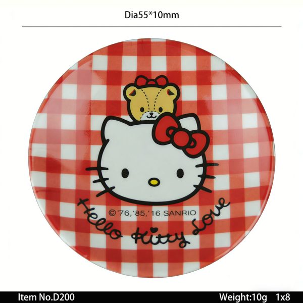 D200 SKU SwanD200东莞晶湖源头厂家定做美耐皿儿童5.5cm圆盘 可定制产品颜色和印刷图案