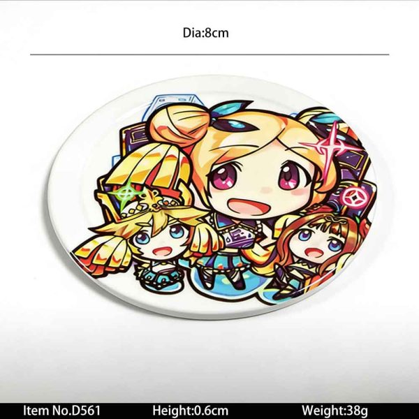 D561 SKU SwanD561东莞晶湖源头厂家定做美耐皿儿童8cm圆盘 可定制产品颜色和印刷图案