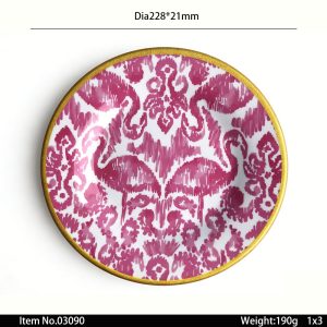 Swan03090东莞晶湖源头厂家定做美耐皿儿童22.8cm圆盘 可定制产品颜色和印刷图案