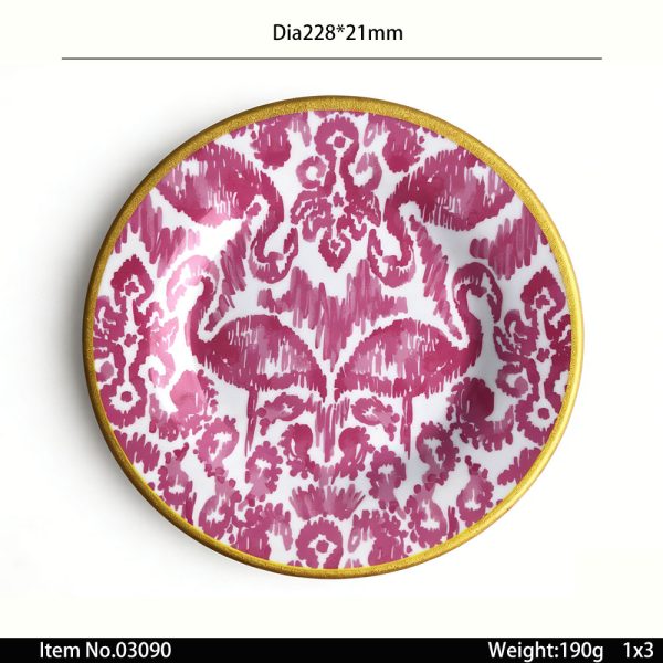 Swan03090东莞晶湖源头厂家定做美耐皿儿童22.8cm圆盘 可定制产品颜色和印刷图案