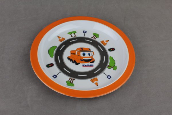 Swan23120东莞晶湖源头厂家定做美耐皿儿童21.6cm圆盘 可定制产品颜色和印刷图案