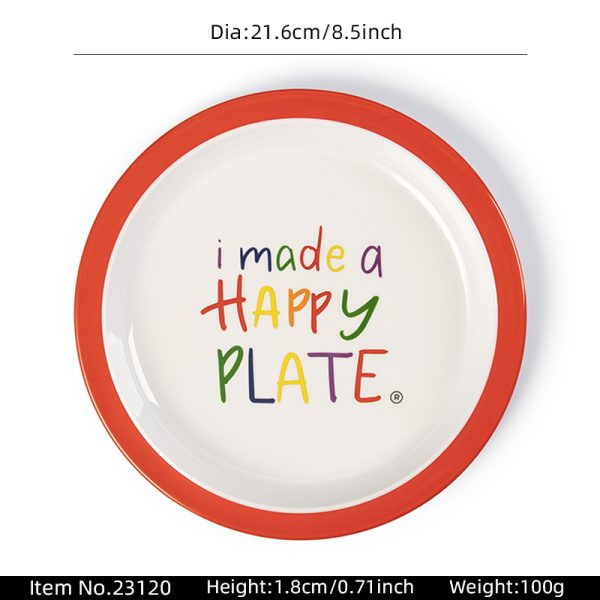 Swan23120东莞晶湖源头厂家定做美耐皿儿童21.6cm圆盘 可定制产品颜色和印刷图案