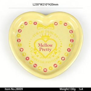 28009 SKUJPG 28009东莞晶湖源头厂家定做日本日式美耐皿23x12cm心型盘 可定制产品颜色和印刷图案