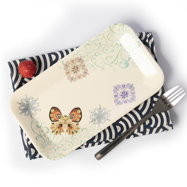 Swan55185东莞晶湖源头厂家定做美耐皿26x14.7cm长盘 可定制产品颜色和印刷图案