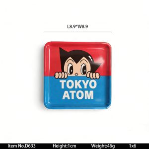 SwanD633东莞晶湖源头厂家定做美耐皿儿童8.9cm正方形盘 可定制产品颜色和印刷图案