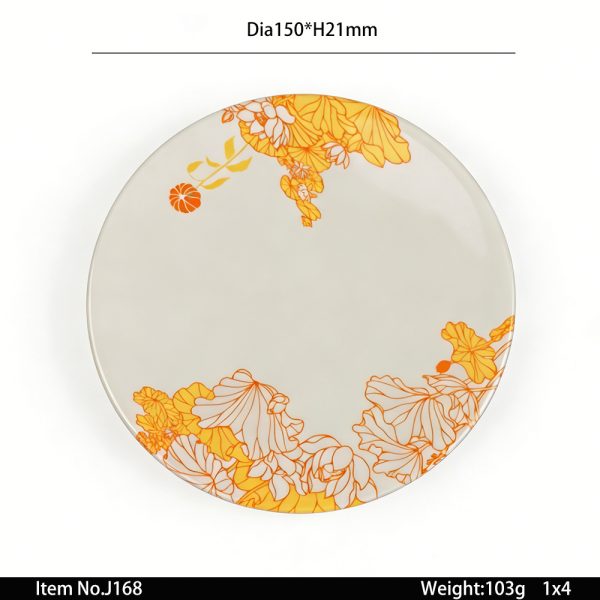 SwanJ168东莞晶湖源头厂家定做美耐皿儿童15cm寿司碟 可定制产品颜色和印刷图案