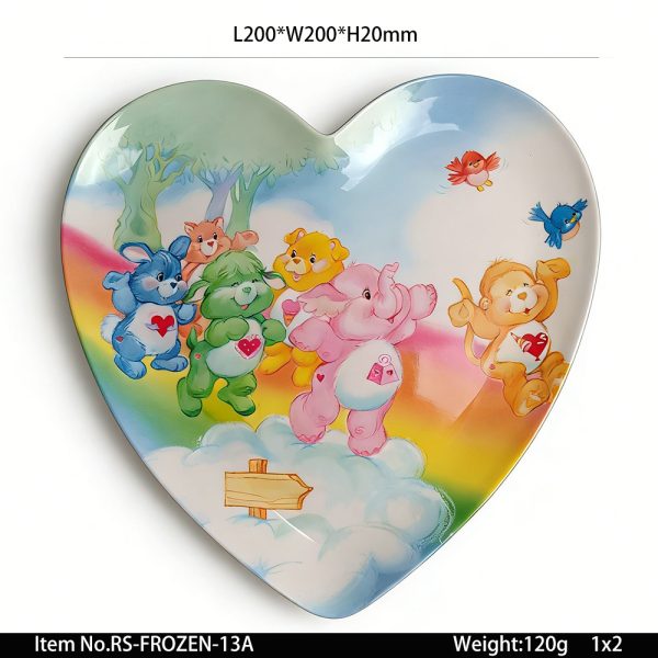 RS-FROZEN-13A东莞晶湖源头厂家定做日本日式美耐皿20x20cm心型盘 可定制产品颜色和印刷图案