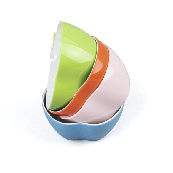 SB5025东莞晶湖源头厂家定做美耐皿13.8x13cm造型苹果碗 可定制产品颜色和印刷图案