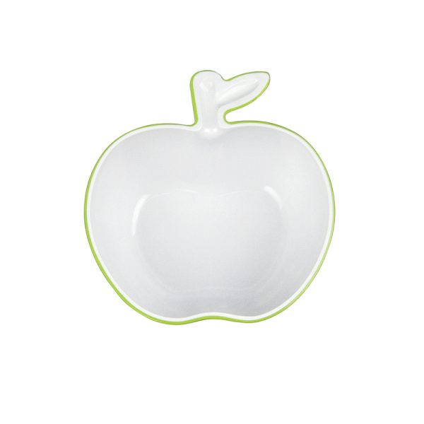 SB5025东莞晶湖源头厂家定做美耐皿13.8x13cm造型苹果碗 可定制产品颜色和印刷图案