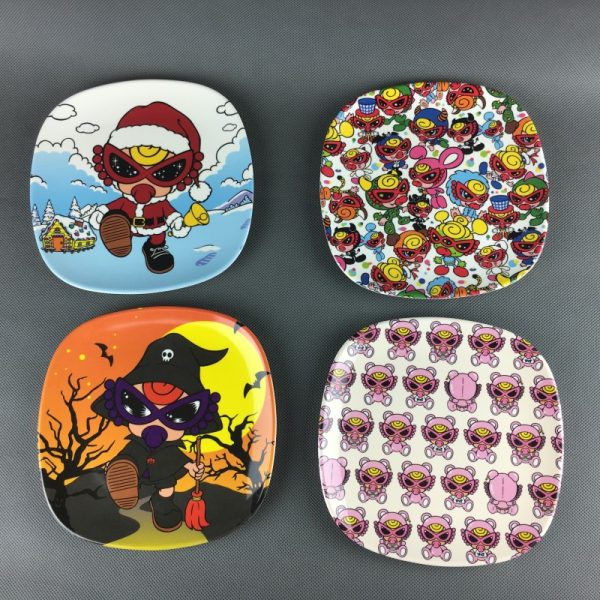 SP070-1-7(1) SwanSP070-1东莞晶湖源头厂家定做美耐皿18x18cm正方形盘 可定制产品颜色和印刷图案