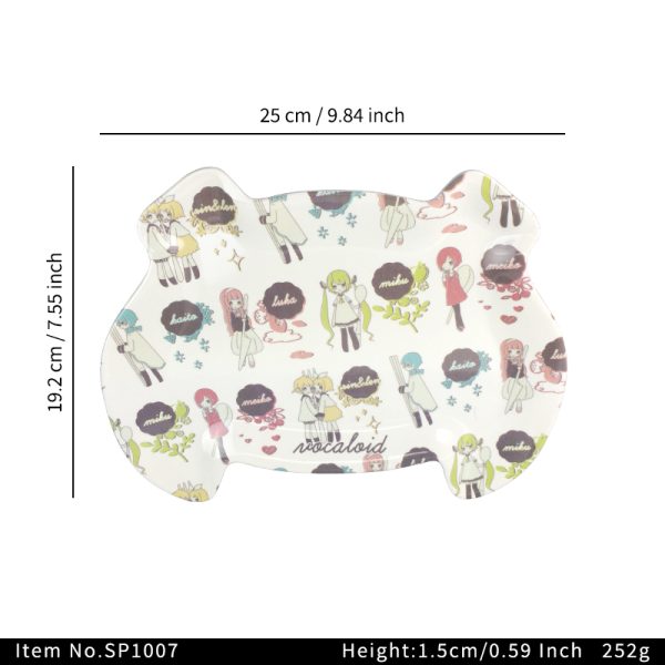 SP1007东莞晶湖源头厂家定做美耐皿25x19cm造型盘 可定制产品颜色和印刷图案