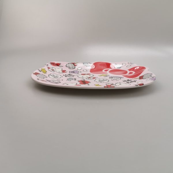 SP109东莞晶湖源头厂家定做美耐皿21x17cm造型猫盘 可定制产品颜色和印刷图案