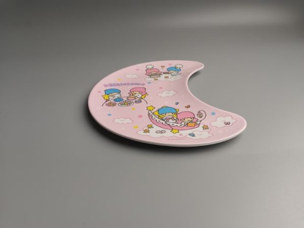 SwanSP140东莞晶湖源头厂家定做美耐皿19x16cm月亮盘 可定制产品颜色和印刷图案