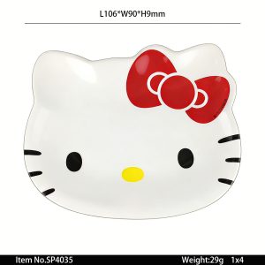 SP4035东莞晶湖源头厂家定做美耐皿10x9cmKT猫盘 可定制产品颜色和印刷图案