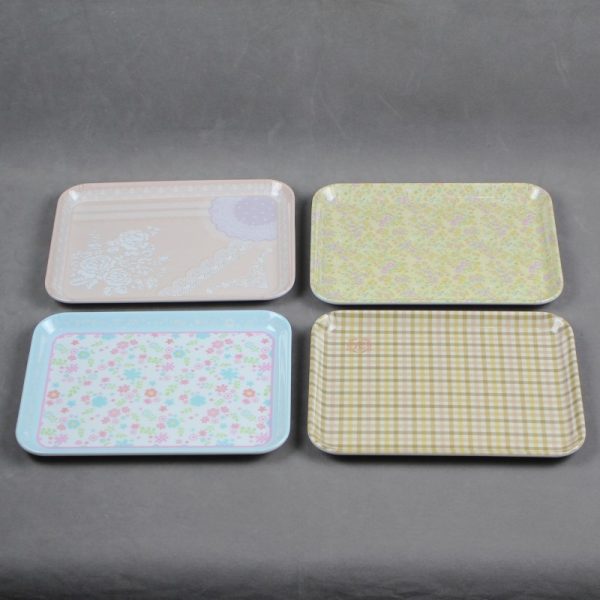 SwanTY2418东莞晶湖源头厂家定做美耐皿24x18cm长盘 可定制产品颜色和印刷图案