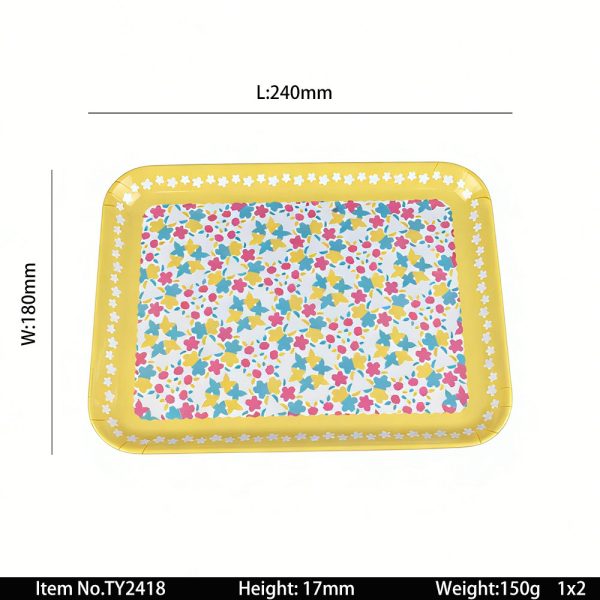 SwanTY2418东莞晶湖源头厂家定做美耐皿24x18cm长盘 可定制产品颜色和印刷图案