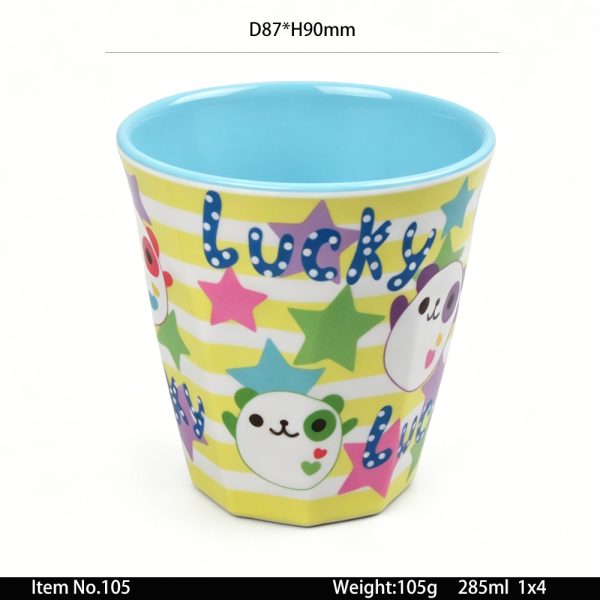 105东莞晶湖源头厂家定做日本日式美耐皿8.8cm直径水杯 可定制产品颜色和杯内外印刷图案