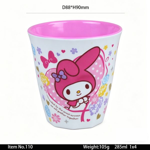 110东莞晶湖源头厂家定做日本日式美耐皿8.8cm直径水杯 可定制产品颜色和杯内外印刷图案