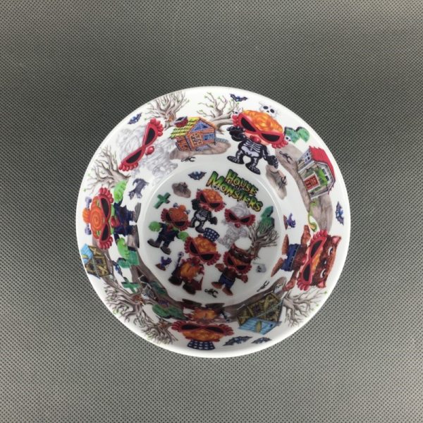 37108-5 37108东莞晶湖源头厂家定做日本日式美耐皿14.5cm直径儿童V型碗 可定制产品颜色和碗内外图案印刷