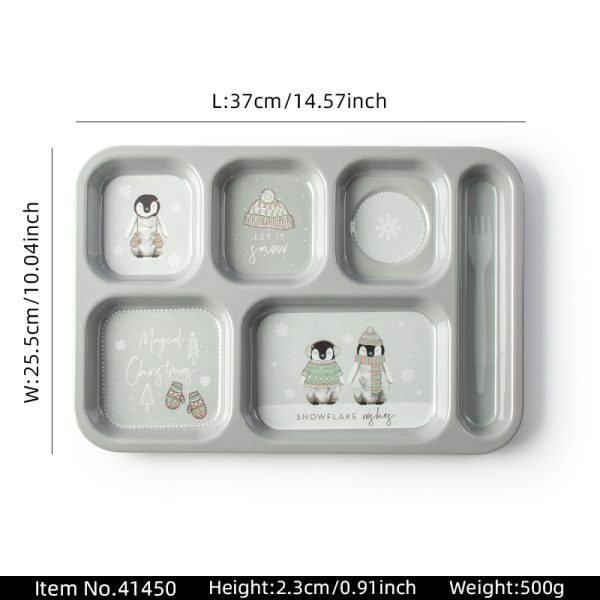41450 sku (3) 41450东莞晶湖源头厂家定做日本日式儿童美耐皿37x25cm六格长盘 可定制产品颜色和印刷图案