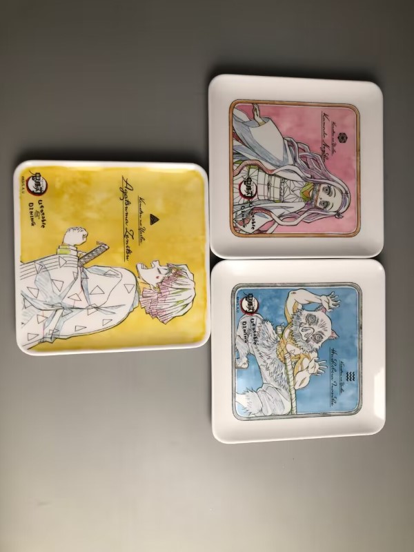 P324 230725 (6) P324东莞晶湖源头厂家定做日本日式儿童美耐皿15x15cm正方形盘 可定制产品颜色和印刷图案
