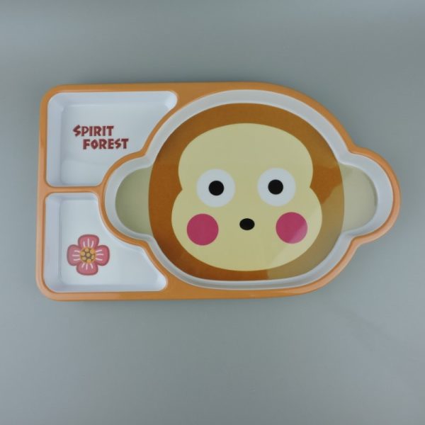 SP0909东莞晶湖源头厂家定做日本日式儿童美耐皿34x20cm三格长盘 可定制产品颜色和印刷图案