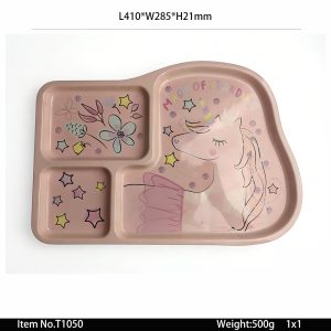 T1050 SKU T1050东莞晶湖源头厂家定做日本日式美耐皿41x28cm三格长盘 可定制产品颜色和印刷图案