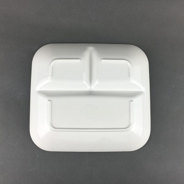 T30985东莞晶湖源头厂家定做日本日式美耐皿23x21cm三格盘 可定制产品颜色和印刷图案