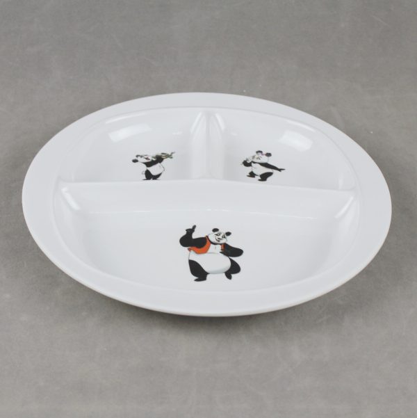 T3105 (1) T3105东莞晶湖源头厂家定做日本日式美耐皿26cm三格圆盘 可定制产品颜色和印刷图案