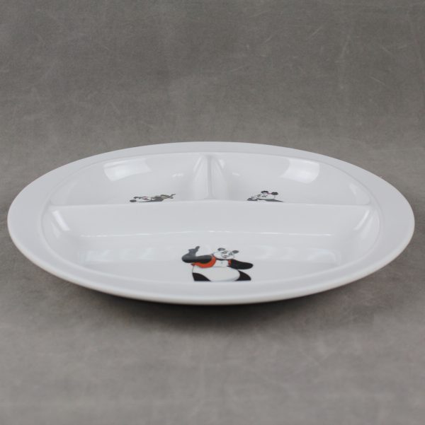 T3105 (4) T3105东莞晶湖源头厂家定做日本日式美耐皿26cm三格圆盘 可定制产品颜色和印刷图案