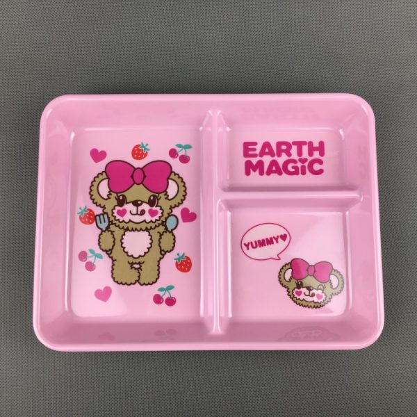 T31108东莞晶湖源头厂家定做日本日式美耐皿26x20cm三格盘 可定制产品颜色和印刷图案