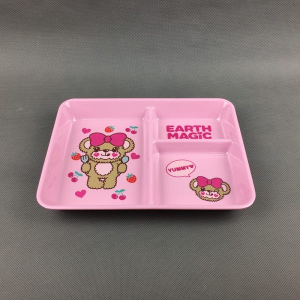 T31108东莞晶湖源头厂家定做日本日式美耐皿26x20cm三格盘 可定制产品颜色和印刷图案