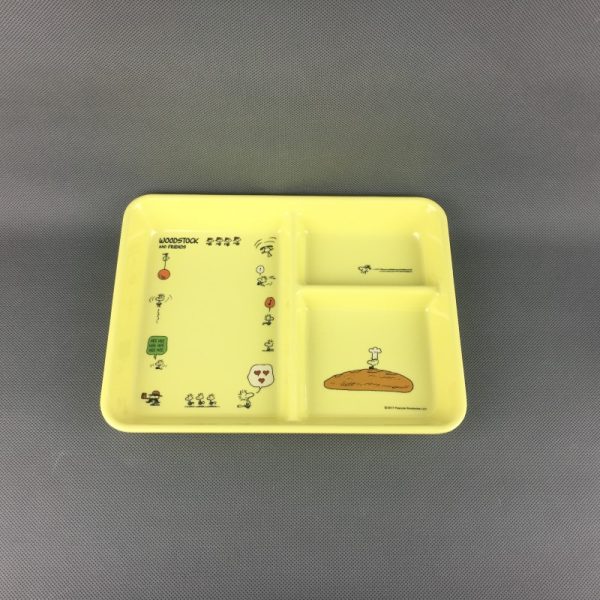 T31108东莞晶湖源头厂家定做日本日式美耐皿26x20cm三格盘 可定制产品颜色和印刷图案