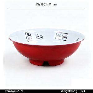 02071 SKU 02071东莞晶湖源头厂家定做美耐皿18cm直径米饭碗 可定制产品内外颜色和碗内外图案印刷