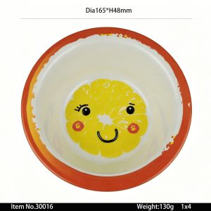 30016 SKU 30016东莞晶湖源头厂家定做美耐皿16.5cm直径米饭碗 可定制产品颜色和碗内图案印刷