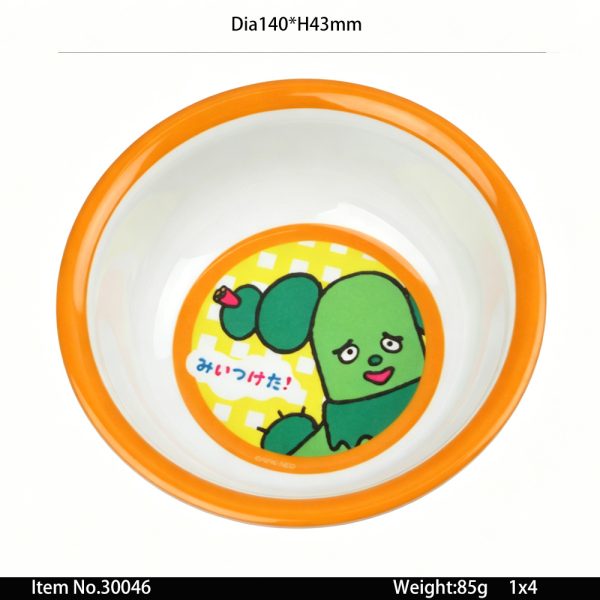 30046 SKU 30046东莞晶湖源头厂家定做美耐皿14cm直径米饭碗 可定制产品颜色和碗内图案印刷
