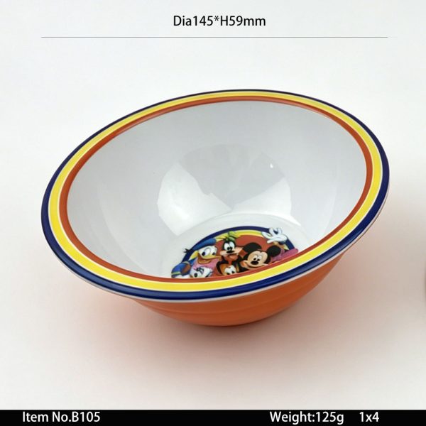 B105东莞晶湖源头厂家定做美耐皿14.5cm直径米饭碗 可定制产品内外颜色和碗内外图案印刷