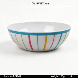 B2106 SKU B2106东莞晶湖源头厂家定做日本日式美耐皿16.7cm直径儿童圆碗 可定制产品颜色和碗内外图案印刷