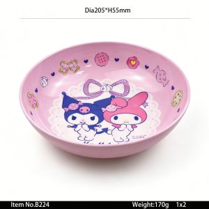 B224 SKU B224东莞晶湖源头厂家定做美耐皿20.5cm直径米饭碗 可定制产品颜色和碗内外图案印刷