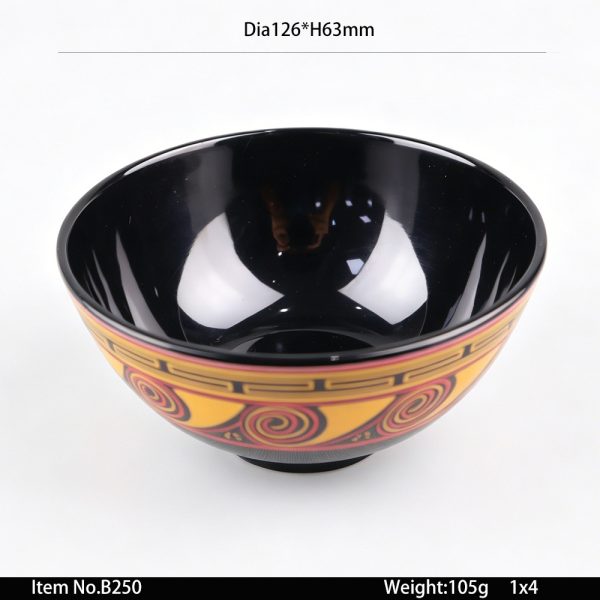 B250东莞晶湖源头厂家定做美耐皿12.6cm直径米饭碗 可定制产品颜色和碗内外图案印刷