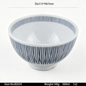 B2634 SKU B2634东莞晶湖源头厂家定做日本日式美耐皿11.5cm直径米饭碗 可定制产品颜色和碗内外图案印刷