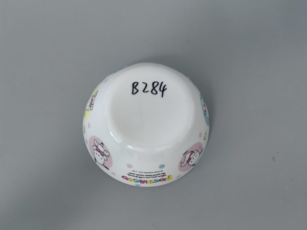 B284东莞晶湖源头厂家定做日本美耐皿13cm直径儿童米饭碗 可定制产品颜色和碗内外图案印刷