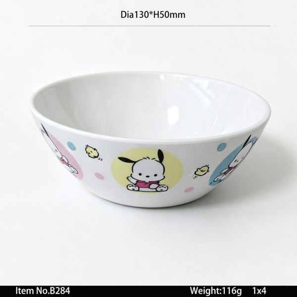 B284东莞晶湖源头厂家定做日本美耐皿13cm直径儿童米饭碗 可定制产品颜色和碗内外图案印刷