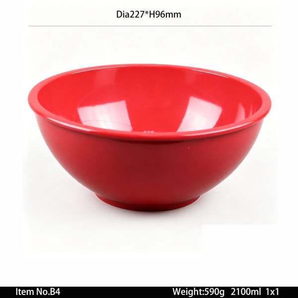 B4东莞晶湖源头厂家定做美耐皿22.7cm直径美国沙拉碗 可定制产品颜色和碗内外图案印刷