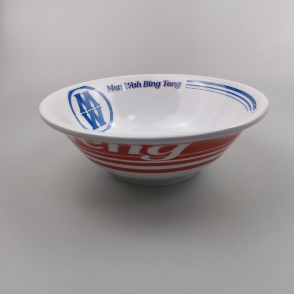 HB180东莞晶湖源头厂家定做港式茶餐厅美耐皿20.5cm直径米饭碗 可定制产品颜色和碗内外图案印刷